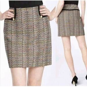 Trina Turk Multicolor, Traditional Tweed Mini Skirt office siren. Sz.2